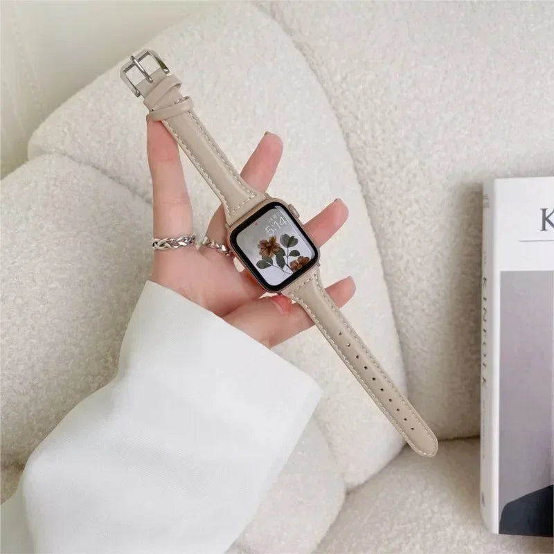 Slim Leather Apple Watch Band