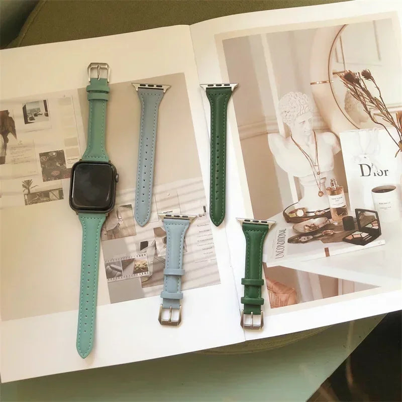Slim Leather Apple Watch Band