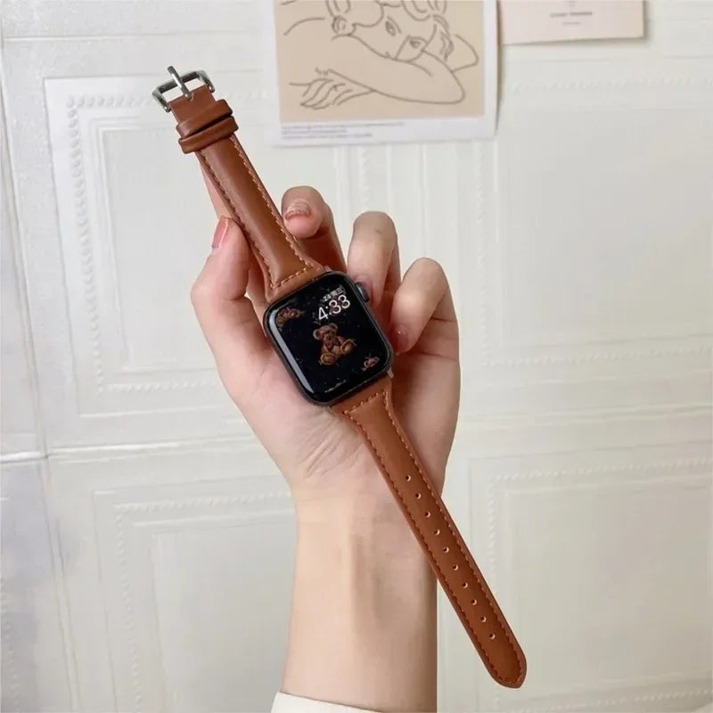 Slim Leather Apple Watch Band